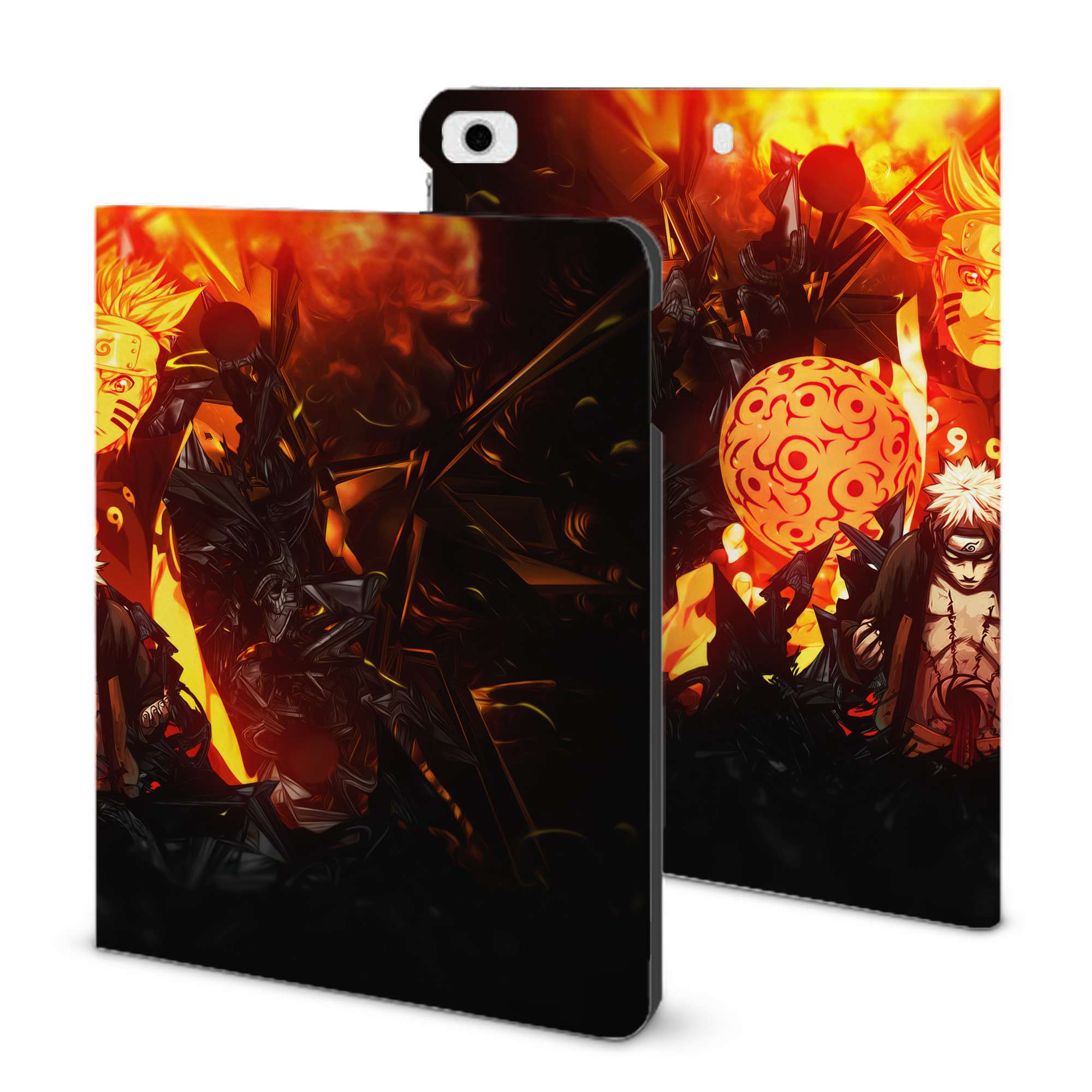 （画像用） NARUTO -ナルト- NARUTO -ナルト- 疾風伝 IPad ケース ブック型 PUレザー TPU 耐衝撃 軽量 薄型 ペン収納なし 全面保護 IPad 各モデル対応